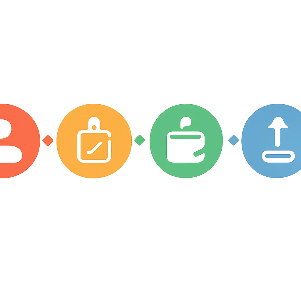 Five numbered circular icons connected by arrows in a horizontal flow, Junglee Rummy Withdrawal Process and Timelines steps