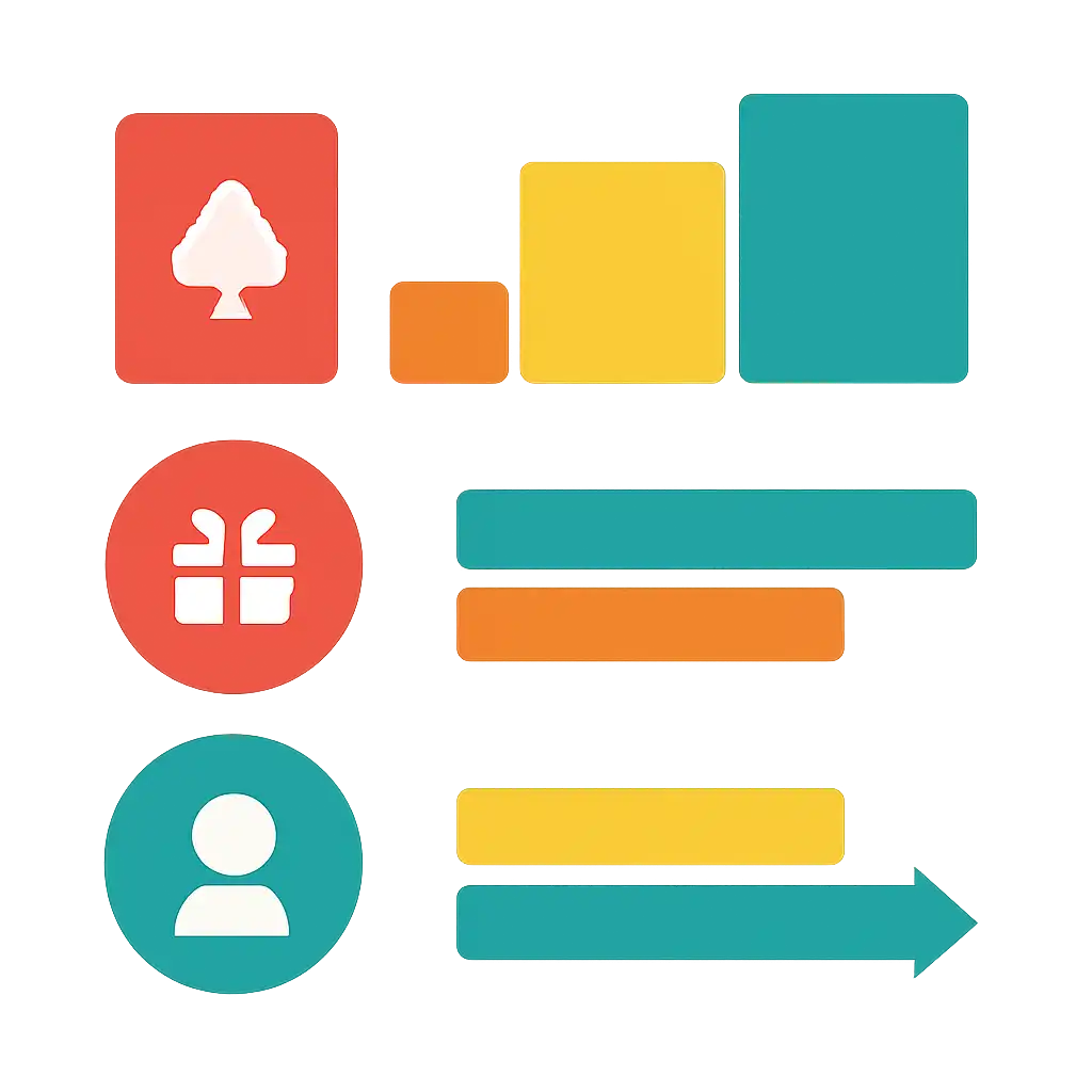 Infographic comparing options using coloured bars and, Junglee Rummy Games, Bonuses and Referral Rewards