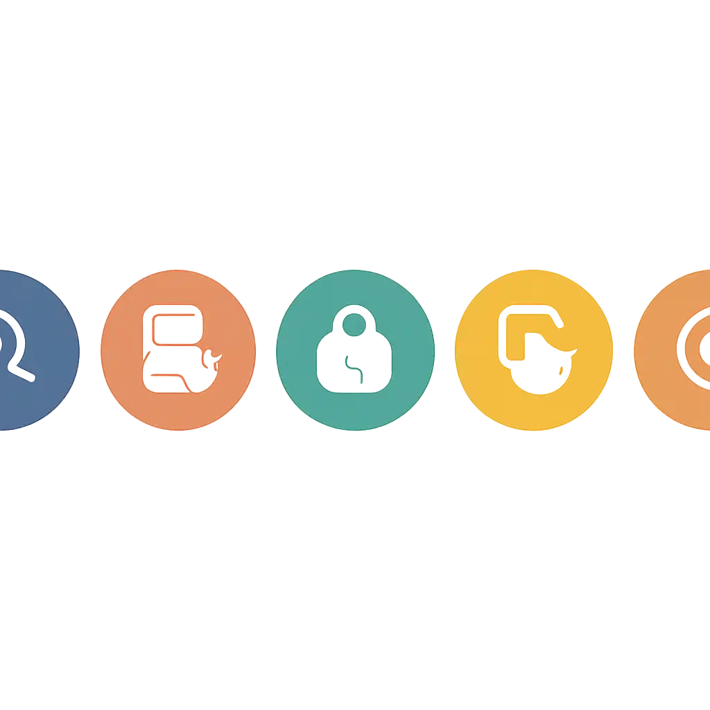 Five numbered circular icons connected by arrows in a horizontal flow, Is Junglee Rummy Safe? What to Check Before You