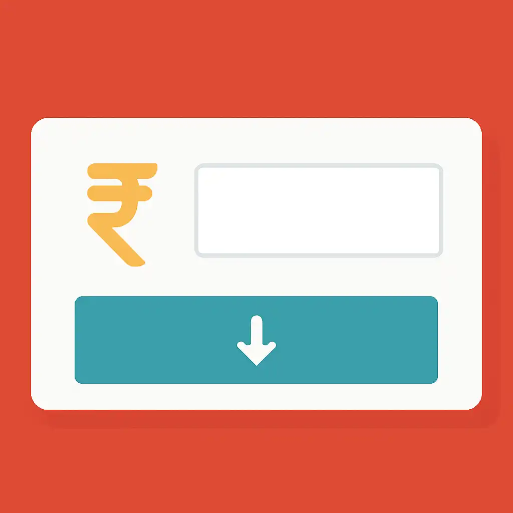 Close-up of button or form field for minimum deposit, Junglee Rummy