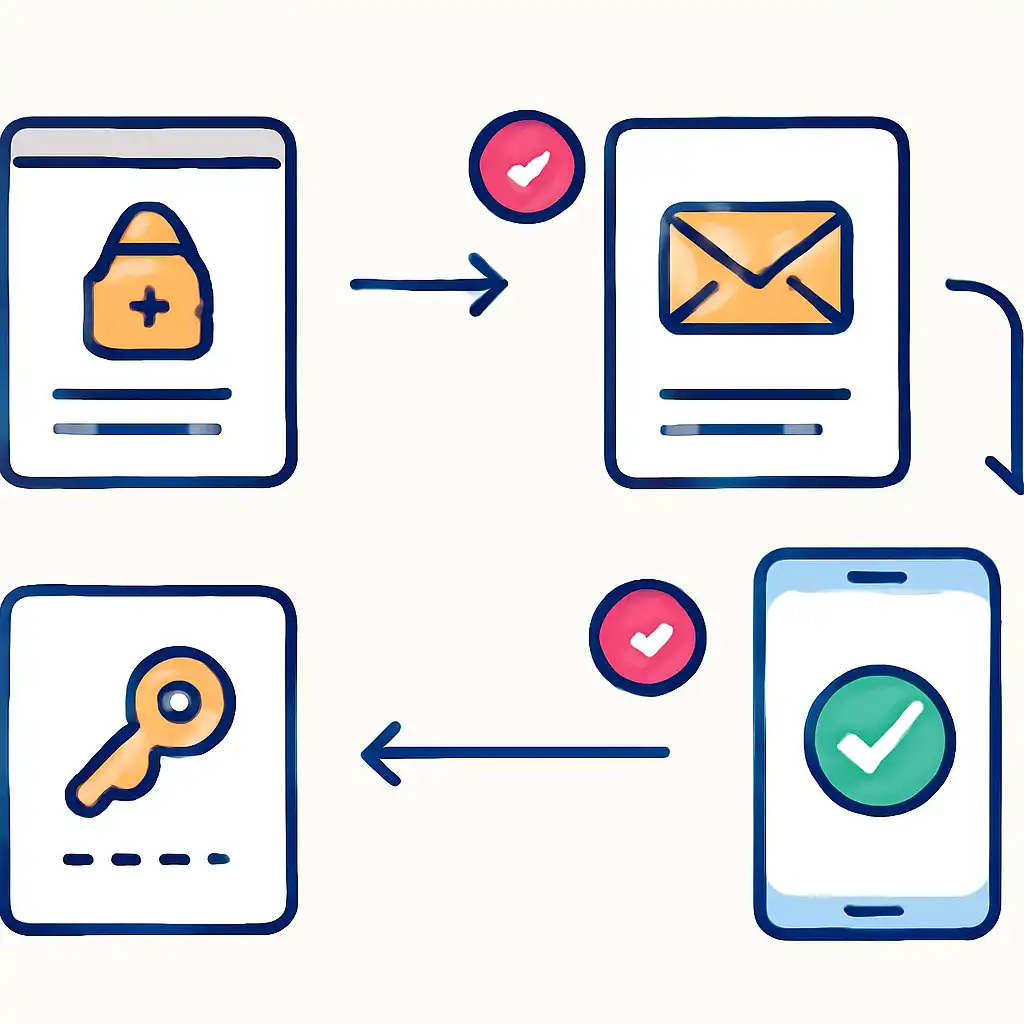 Annotated step diagram: password reset process with numbered callouts, Junglee Rummy